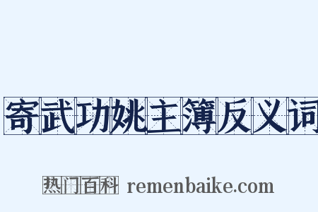 寄武功姚主簿反义词是什么意思的图片